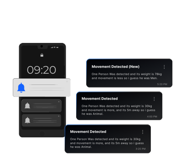Live movement notifications on a phone lock screen