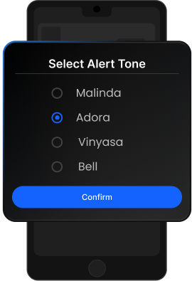 Select alert tone screen