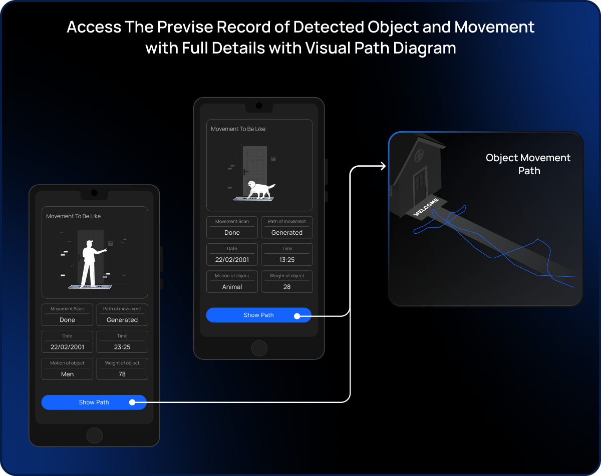 Detected object movement path diagram